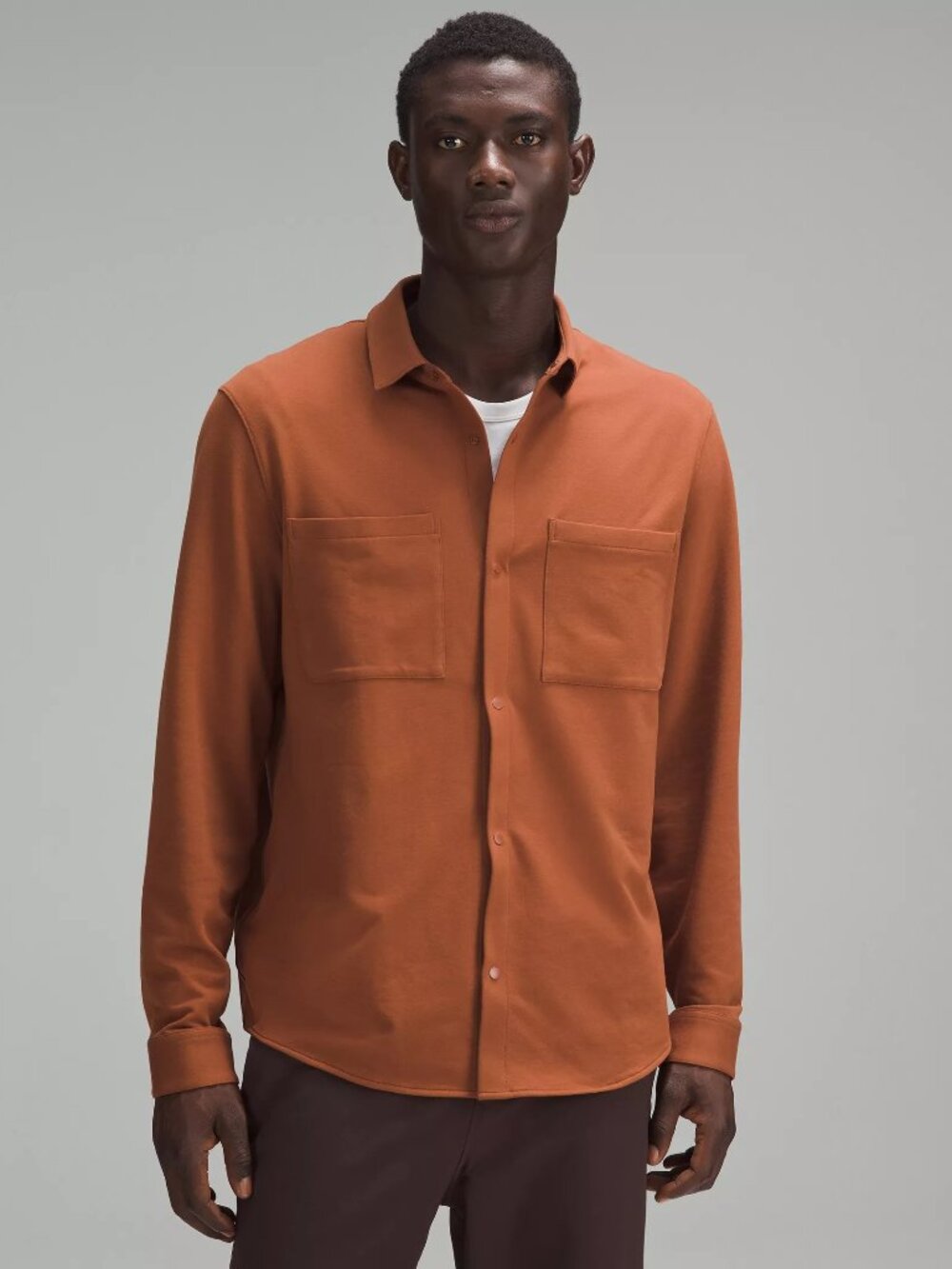 Lululemon Men's Stretch French Terry Overshirt - Brown/Orange